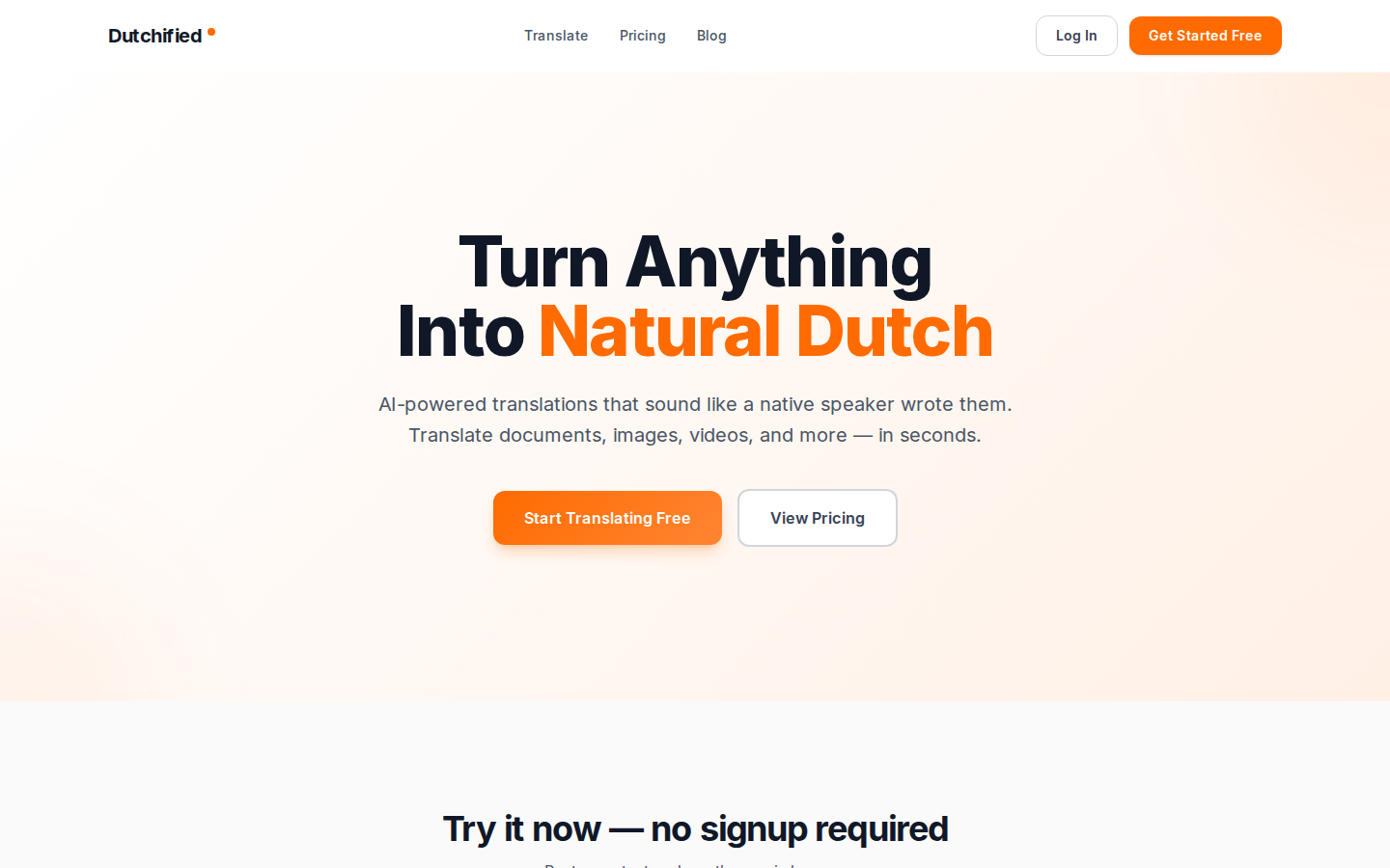 Dutchified landing