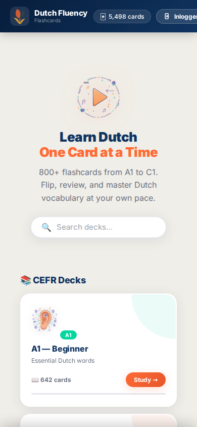 Flashcards mobile
