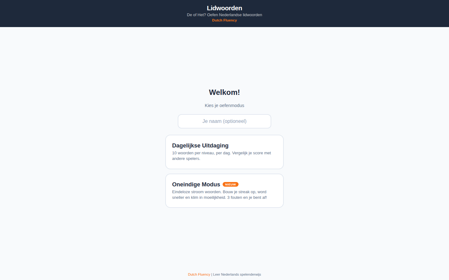 Lidwoorden landing